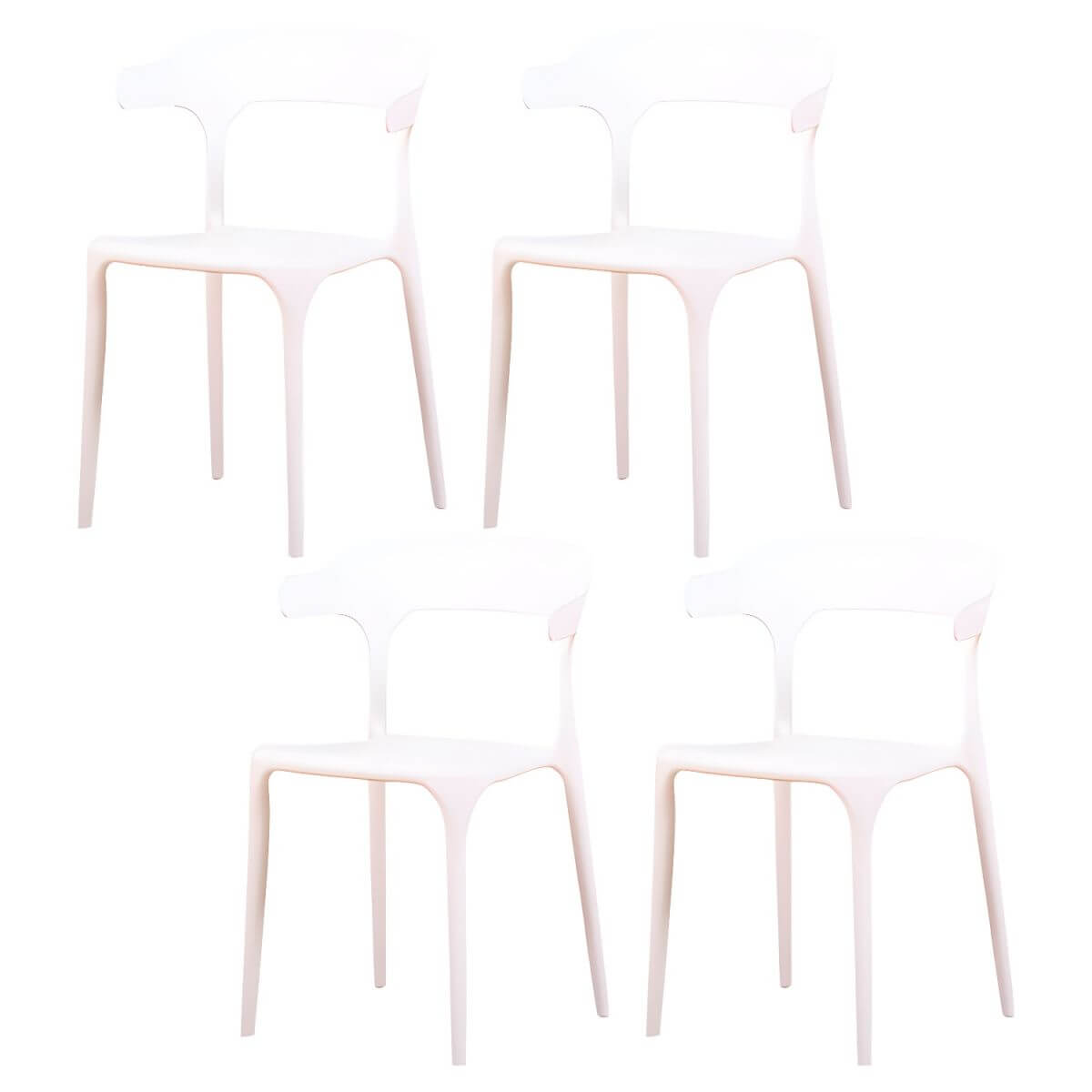Stackable Nordic acrylic dining chair with armrest and clear acrylic legs
