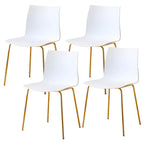 Modern plastic and acrylic side chair with metal legs, ideal for kitchen and dining rooms
