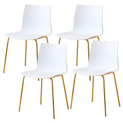 Modern Plastic & Acrylic Side Chair for Kitchen & Dining with Metal Legs Dining Chairs