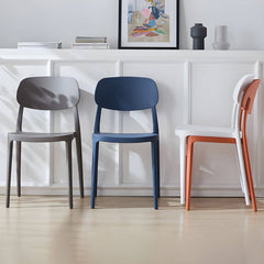 Plastic Scandinavian Living Room Side Chair Matte Finish Open Back Dining Chair Dining Chairs
