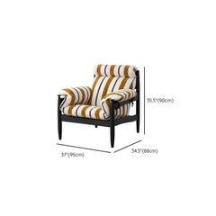 Simple Solid Color/Striped/Floral Pattern Arm Chair with Fixed Back & Armrest Accent Chairs