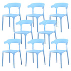 Stackable Nordic acrylic dining chair with armrest and clear acrylic legs