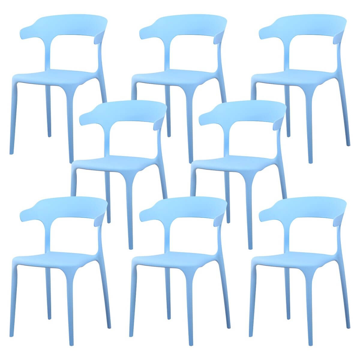 Stackable Nordic acrylic dining chair with armrest and clear acrylic legs