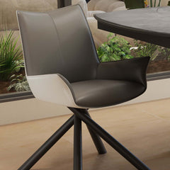 Modern Upholstered Dining Chair Set of 2 Faux Leather