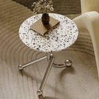 45cm terrazzo accent table with unique three-leg design for stability and style