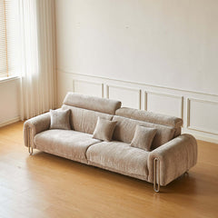 Contemporary Chenille Lounge Sofa with Removable Couch Cover
