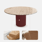 Round terrazzo dining table with durable design, perfect for home gatherings