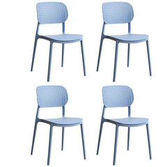 Scandinavian Style Stackable Plastic & Acrylic Side Chair with Low Back Dining Chairs