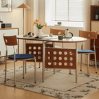 Retro-style dining table with smooth edges, perfect for family meals and work main product image