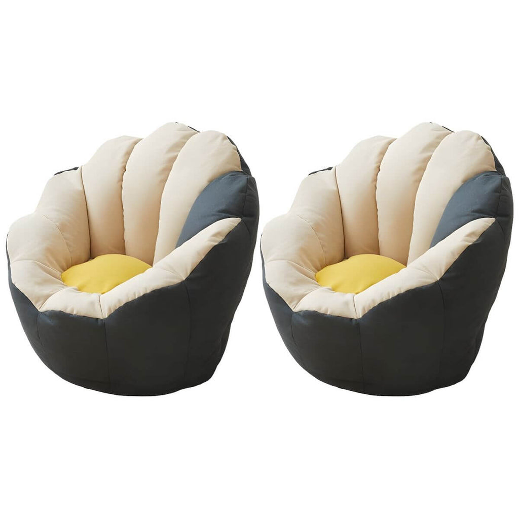 Lemon color cotton blend Papasan chair with slipcover and sewn pillow back accent