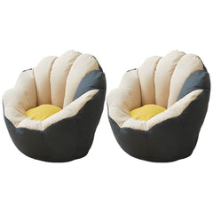 Minimalist Solid Color Lemon Color Cotton Blend Papasan Chair with Slipcover and Sewn Pillow Back Accent Chairs