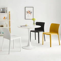Scandinavian Plastic & Acrylic Kitchen & Dining Chair with Low Back Dining Chairs