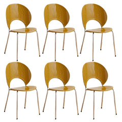 Acrylic Open Back Armless Stackable Dining Chair with Metal Legs Dining Chairs