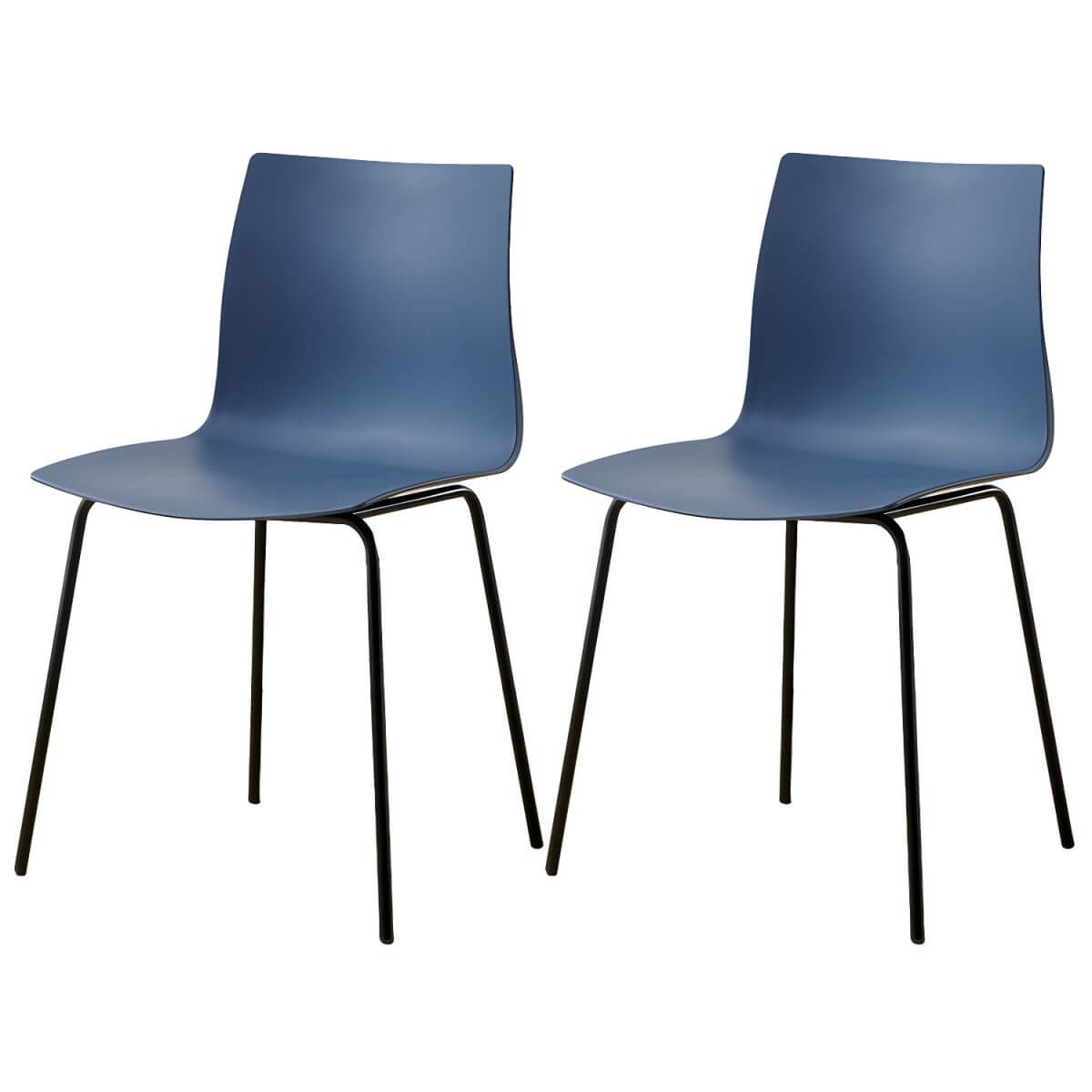 Modern plastic and acrylic side chair with metal legs, ideal for kitchen and dining rooms