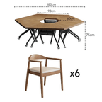 Portable conference table with 360-degree silent wheels for dynamic work environments