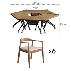Stylish Portable Conference Table with 360° Silent Wheels - Ideal for Dynamic Work Environments