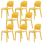 Stackable Nordic dining chair with acrylic legs and ergonomic backrest for modern dining rooms
