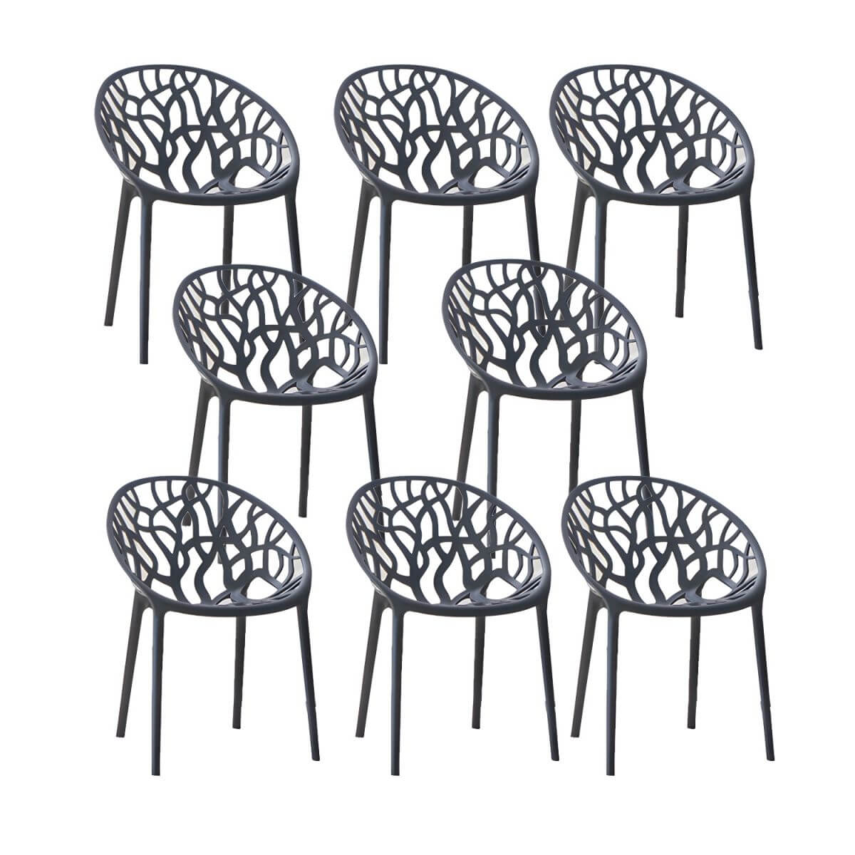 Scandinavian style sloped arm chair made of plastic and acrylic, ideal for kitchen and dining areas