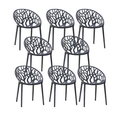 Scandinavian Style Plastic & Acrylic Sloped Arm Chair for Kitchen & Dining Dining Chairs
