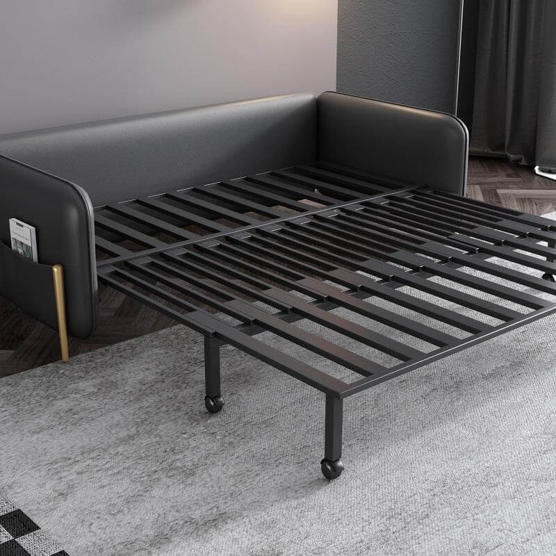 Modern 67-inch pull out convertible sofa bed with storage pocket for space-saving comfort
