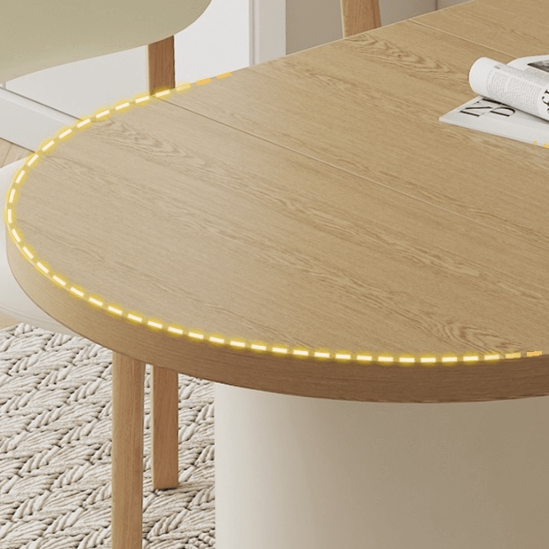 Expandable modern minimalist dining table and chair set perfect for small spaces