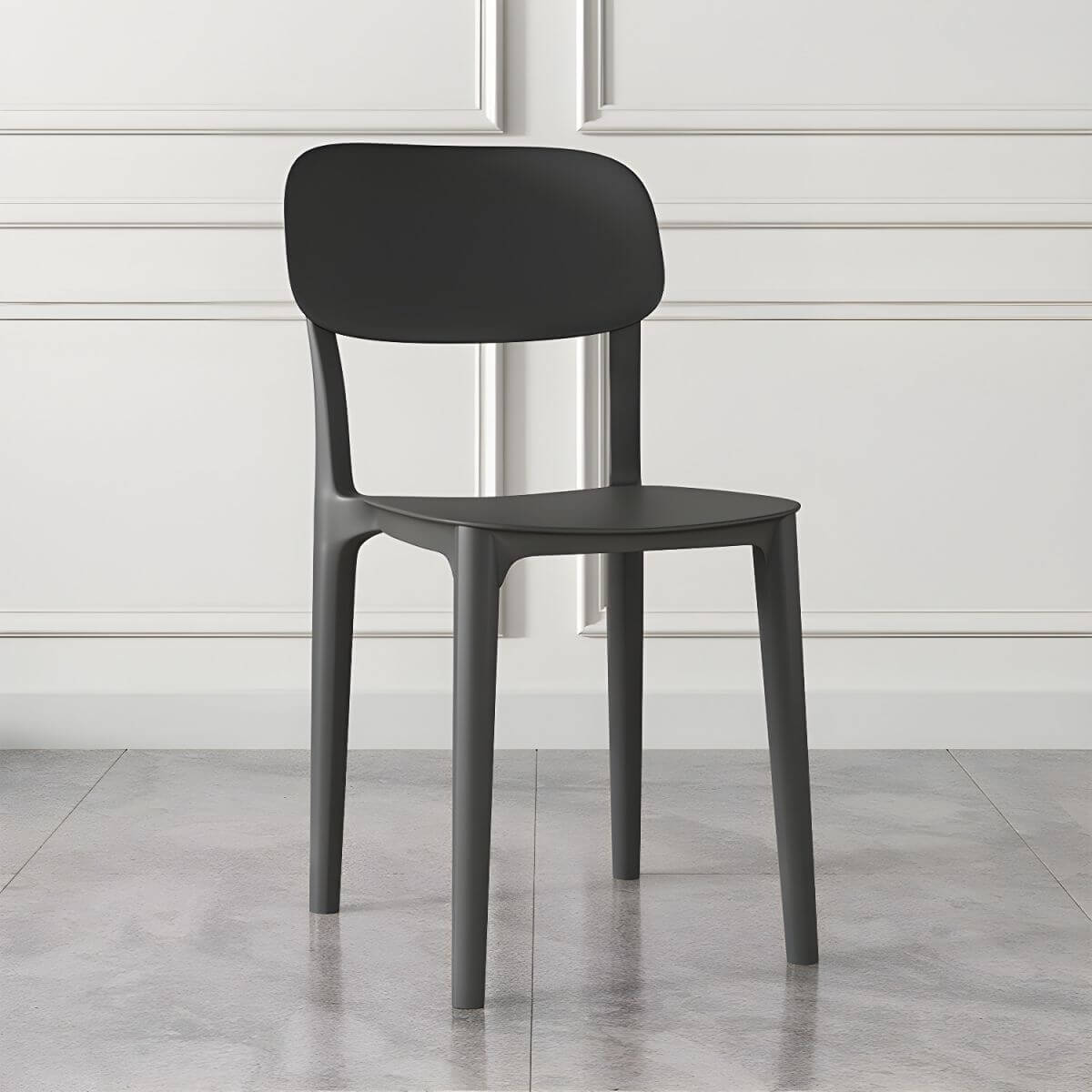 Stackable Nordic acrylic dining chair with backrest and acrylic legs