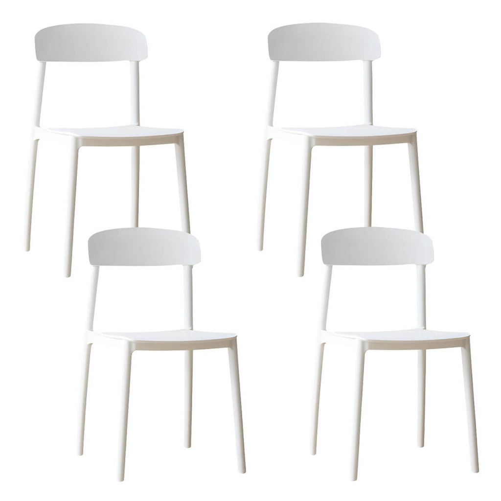 Scandinavian style low back kitchen and dining chair made of plastic and acrylic