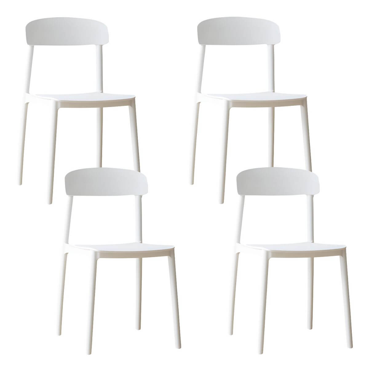 Scandinavian style low back kitchen and dining chair made of plastic and acrylic
