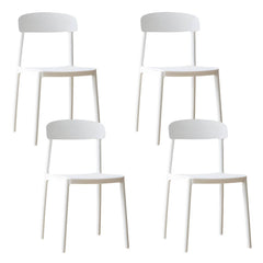 Scandinavian Style Plastic & Acrylic Kitchen & Dining Chair with Low Back Dining Chairs