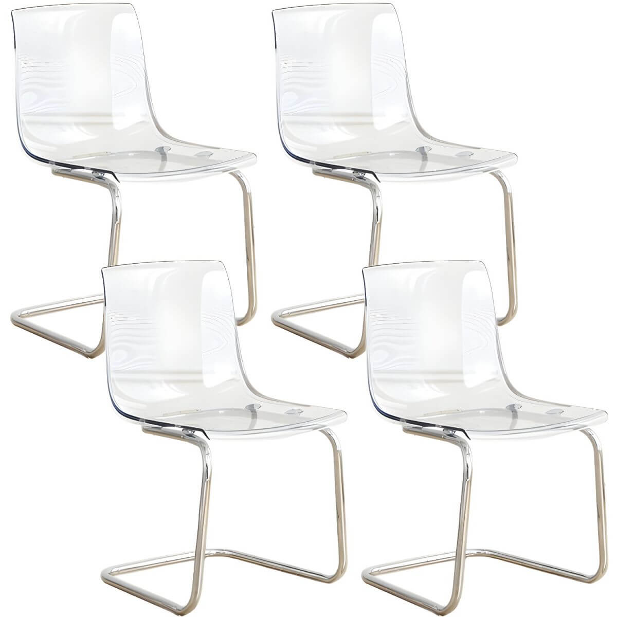 Scandinavian style plastic and acrylic non-upholstered side dining chair