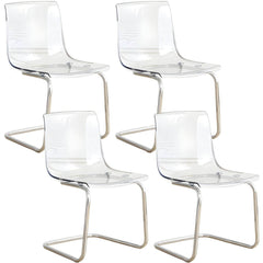 Scandinavian Style Non-Upholstered Side Chair in Plastic & Acrylic Dining Chairs