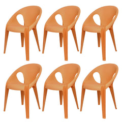 Stackable Modern Arm Chair with Open Back in Plastic & Acrylic Dining Chairs