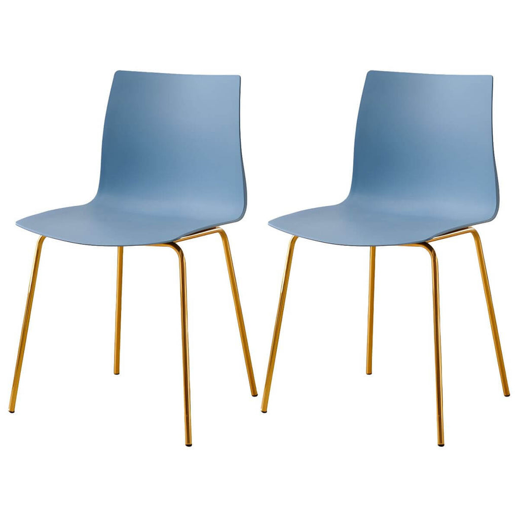 Modern plastic and acrylic side chair with metal legs, ideal for kitchen and dining rooms