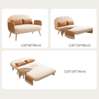 MidCentury modern single sofa bed with rattan, convertible folding daybed and lounge chair