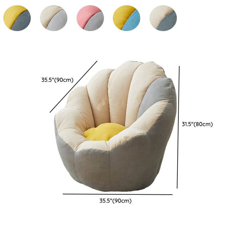 Lemon color cotton blend Papasan chair with slipcover and sewn pillow back accent