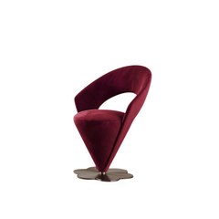 Luxe Cone Vanity Stool - Stunning Pink/Red/Khaki Swivel Chair