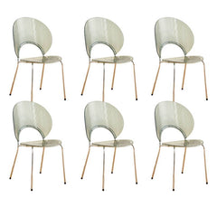 Scandinavian Style Stackable Plastic & Acrylic Side Chair with Silver Legs Dining Chairs