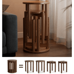 Wooden round folding table ideal for versatile home use and easy storage