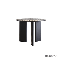Chic Round Terrazzo Table with Easy-Clean Surface - Ideal for Small Apartments