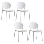 Modern acrylic dining side chair with open back, 32 inches tall, ideal for restaurant seating