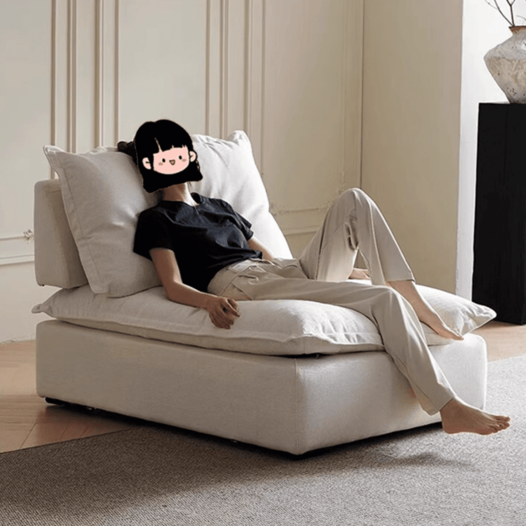 Ultra wide deep cream sailboat sofa with luxury modern minimalist design