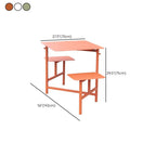 Outdoor picnic table with aluminum frame and colorful white, light green, and orange top