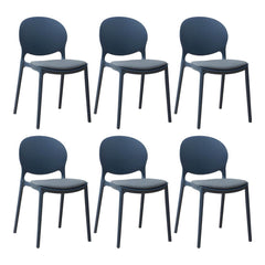 Scandinavian Plastic Dining Chair Open Back Side Chair with 4 Legs for Home Use Dining Chairs