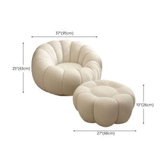 Small Swivel White Papasan Chair: Light Wood Frame, No Casters, Non-Stackable, Sloped Arms Accent Chairs