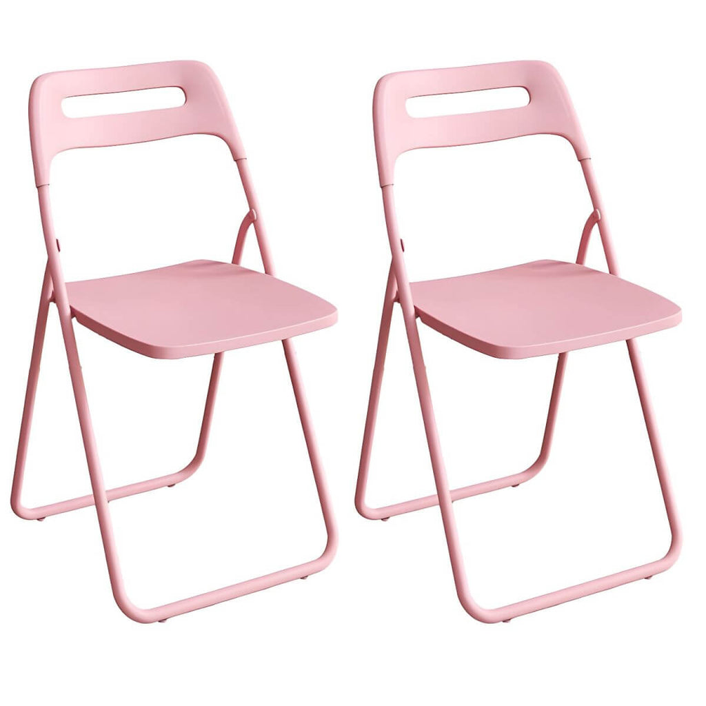 Modern collapsible open back side chair made of plastic and acrylic, ideal for kitchen and dining areas