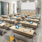 Folding table and chair set designed for versatile use in dynamic office spaces