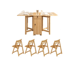 Scandinavian-inspired folding table designed to save space, ideal for family meals and gatherings