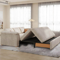 Nordic Upholstered Sofa Bed 30.7" Tall Sleeper Sofa with Storage Futons