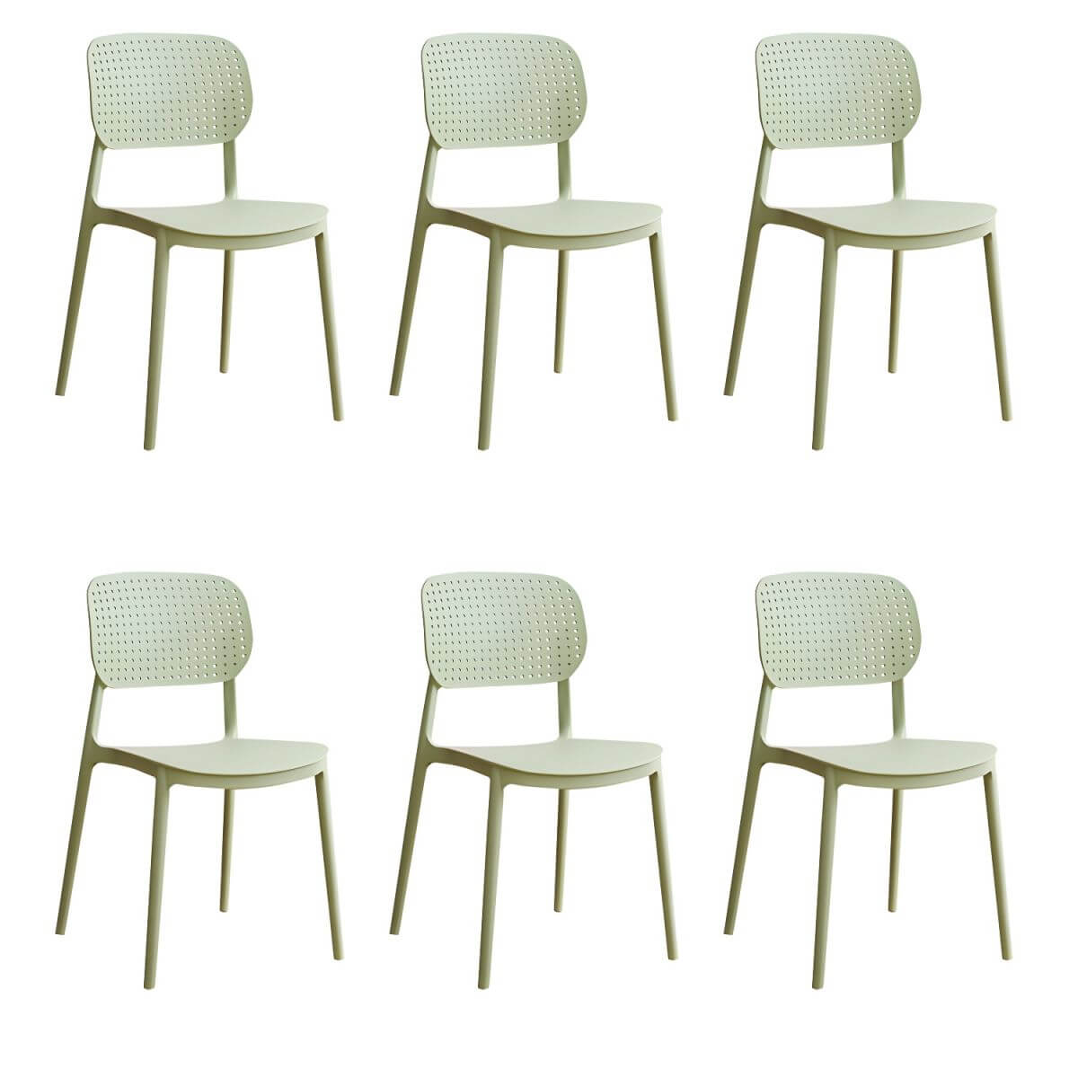 Stackable Scandinavian style plastic and acrylic side chair with low back for dining