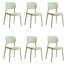 Scandinavian Style Stackable Plastic & Acrylic Side Chair with Low Back Dining Chairs